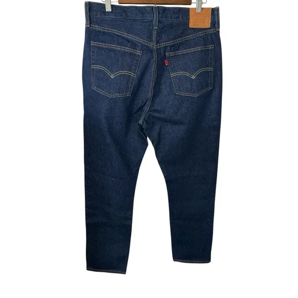 NWOT Levi's 501 Selvage Red Tab Button Fly Straight Blue Denim Jeans Sz 33x32 - Picture 4 of 16